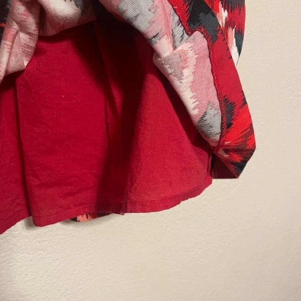 Gap kids girls red rose floral dress fit and flare watercolor print short sleeve